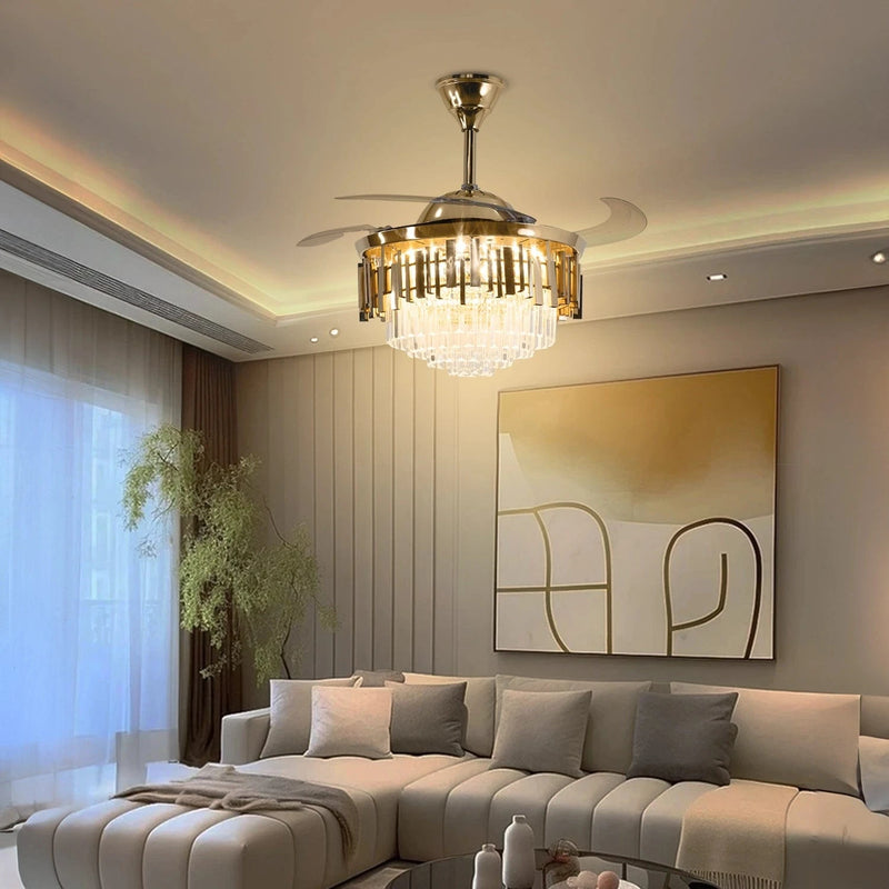 Golden Mamba Chandelier Ceiling Fan with Remote Control