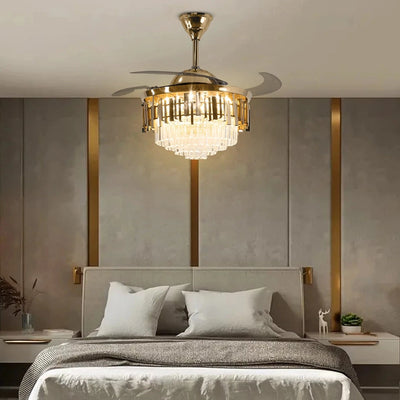 Golden Mamba Chandelier Ceiling Fan with Remote Control