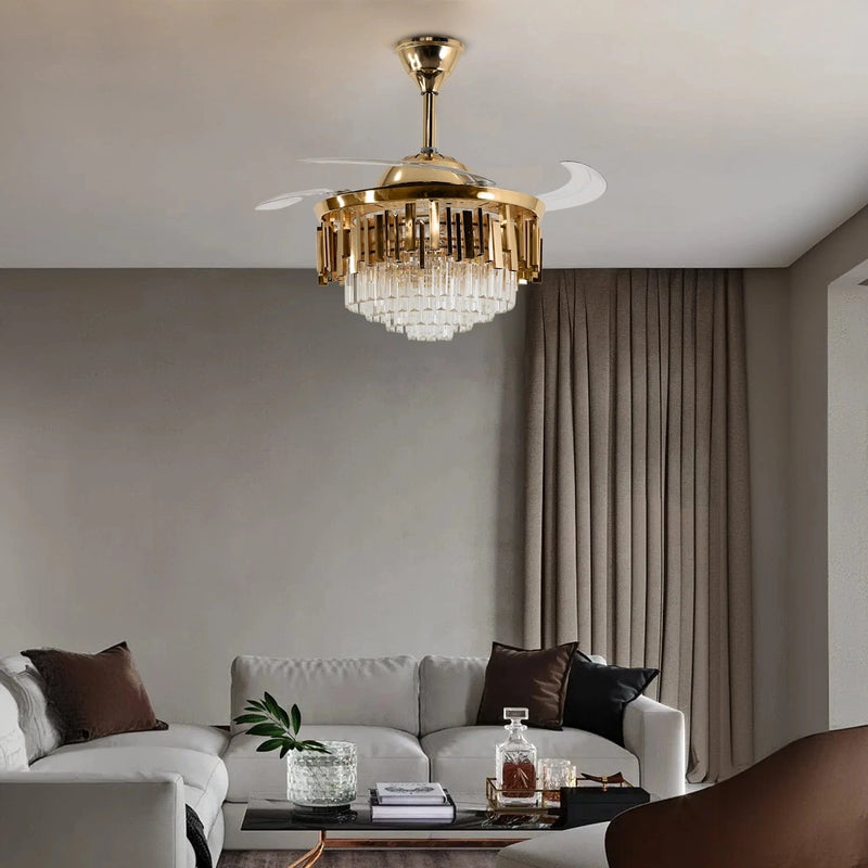 Golden Mamba Chandelier Ceiling Fan with Remote Control