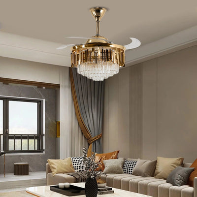 Golden Mamba Chandelier Ceiling Fan with Remote Control