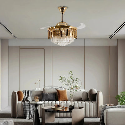 Golden Mamba Chandelier Ceiling Fan with Remote Control