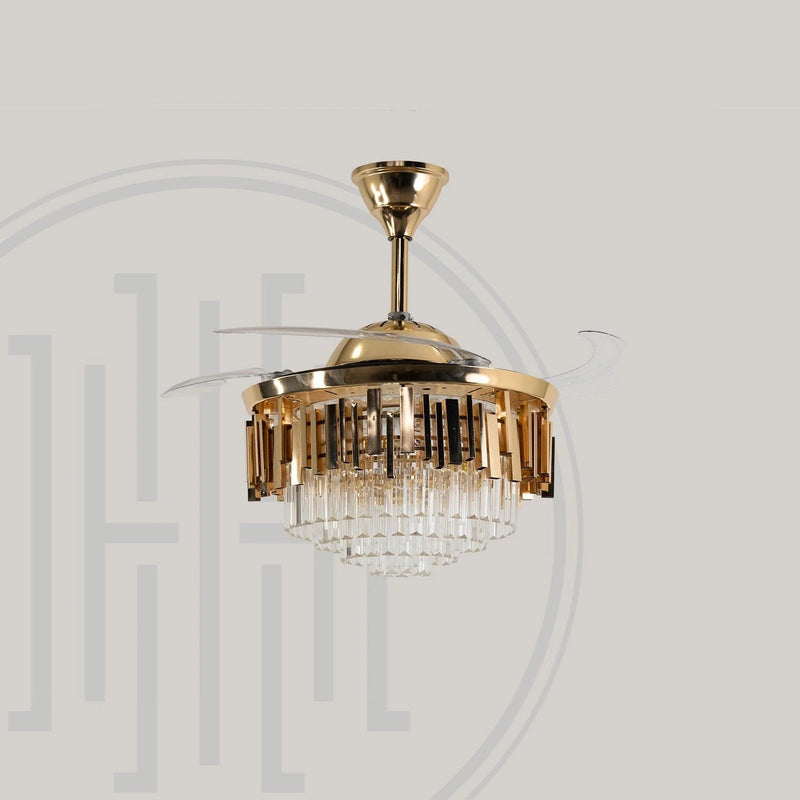 Golden Mamba Chandelier Ceiling Fan with Remote Control