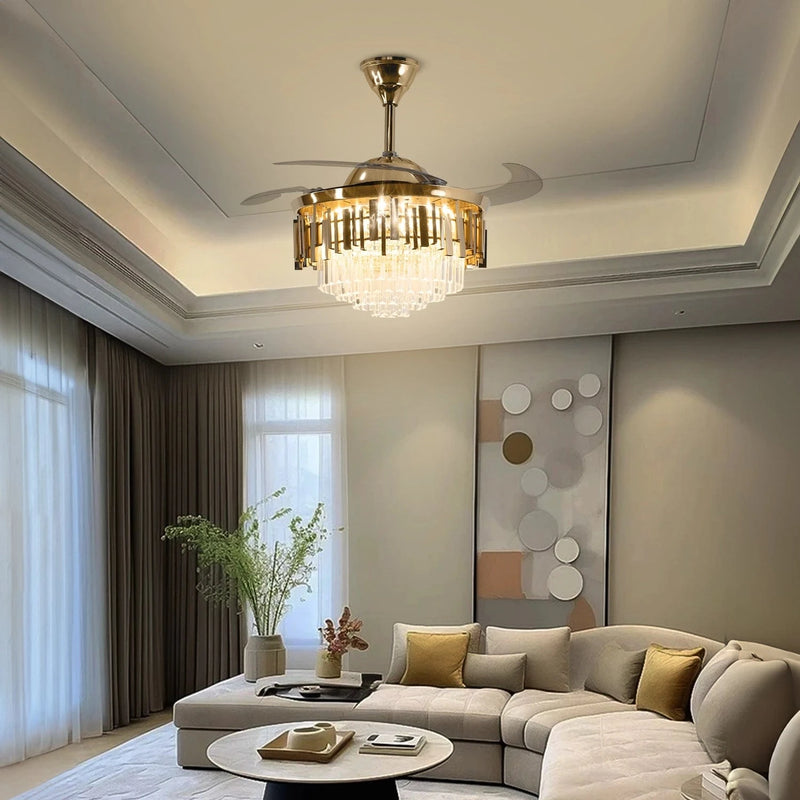 Golden Mamba Chandelier Ceiling Fan with Remote Control