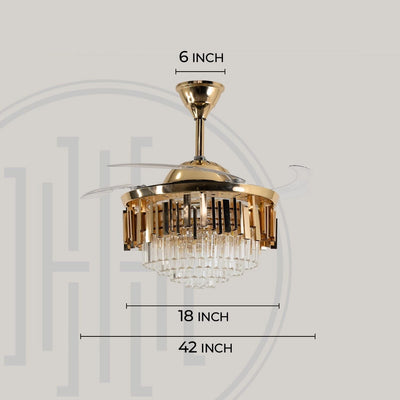 Golden Mamba Chandelier Ceiling Fan with Remote Control