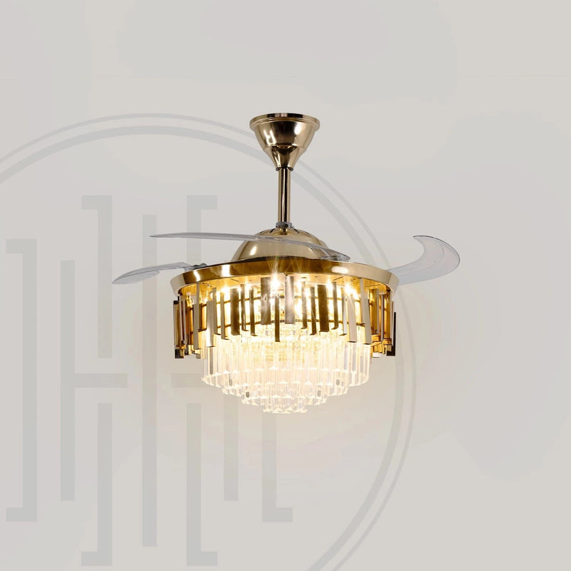 Golden Mamba Chandelier Ceiling Fan with Remote Control