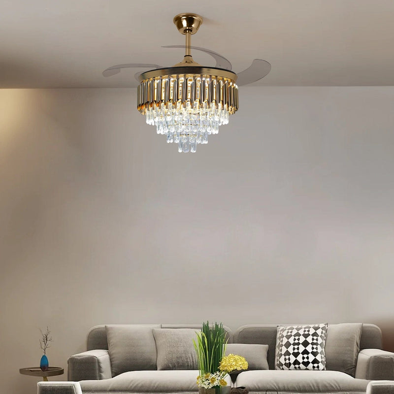 Golden Mamba Chandelier Ceiling Fan with Remote Control