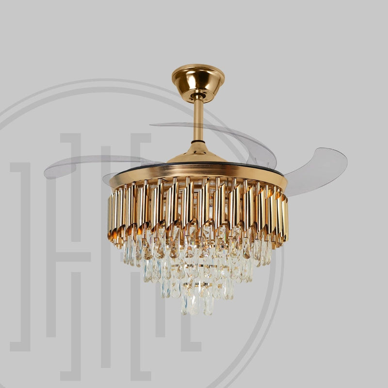 Golden Mamba Chandelier Ceiling Fan with Remote Control