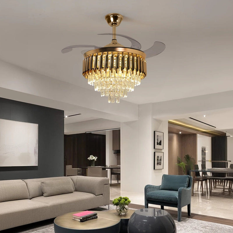 Golden Mamba Chandelier Ceiling Fan with Remote Control