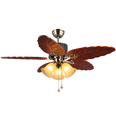 Tropical Breeze Wooden Ceiling Fan with Remote Control - 52"Inch Blade Size