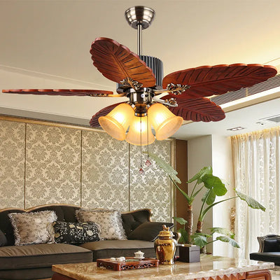 Tropical Breeze Wooden Ceiling Fan with Remote Control - 52"Inch Blade Size