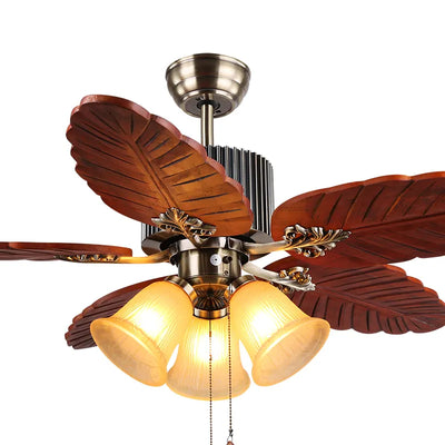 Tropical Breeze Wooden Ceiling Fan with Remote Control - 52"Inch Blade Size