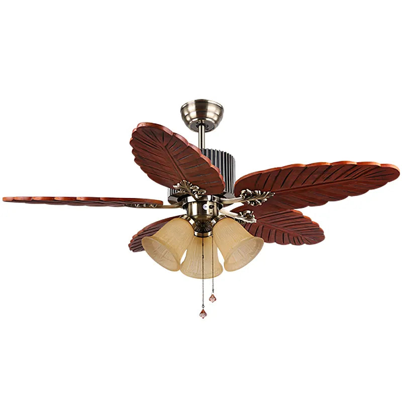 Tropical Breeze Wooden Ceiling Fan with Remote Control - 52"Inch Blade Size