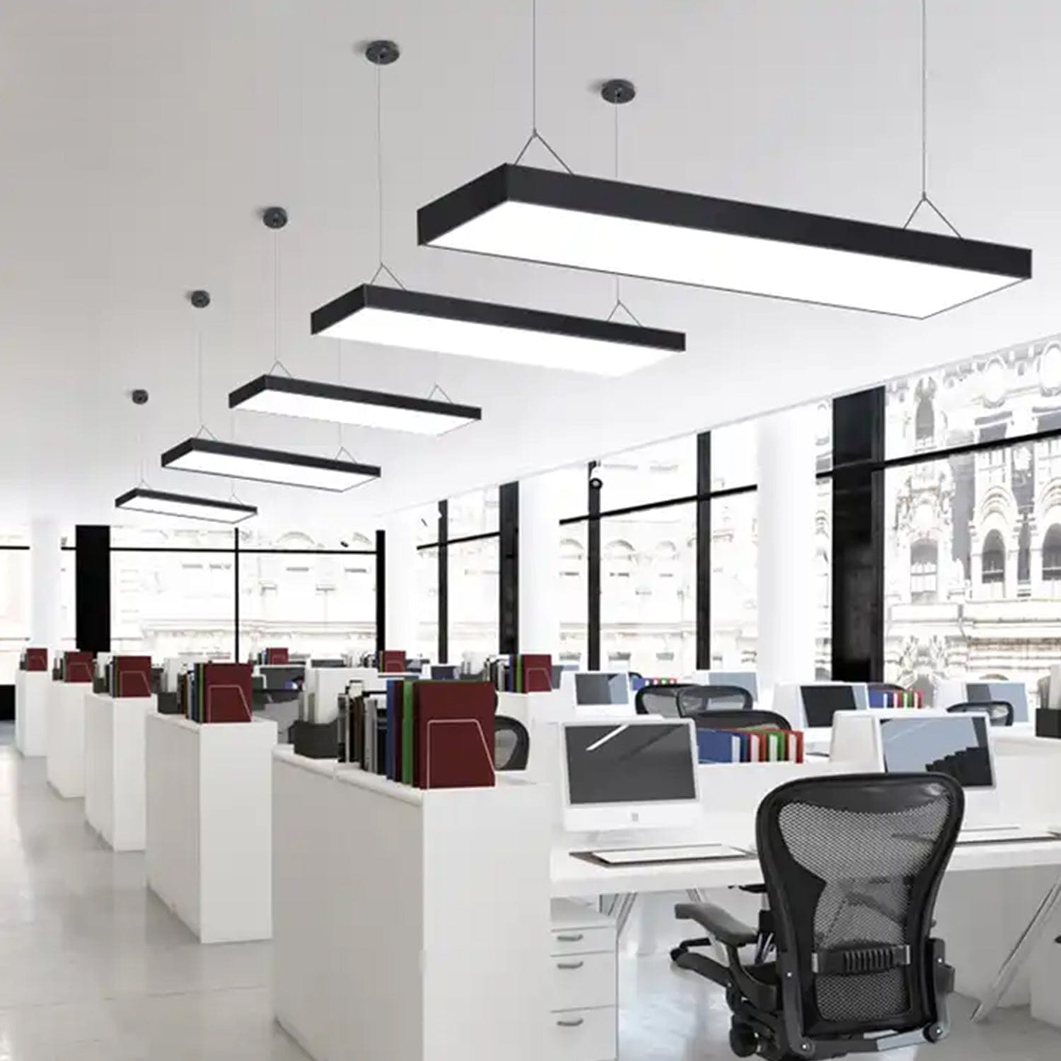 Custom Led Light Rectangle LED Rectangular Hanging Profile Light – Harold Electricals