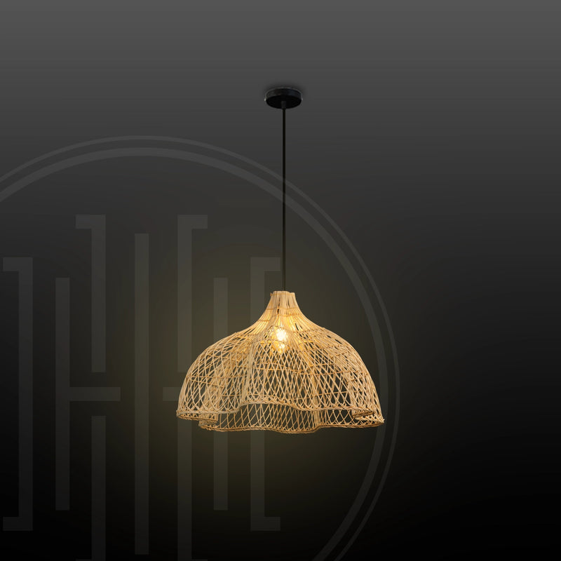 Lotus Bloom Bamboo Hanging Light