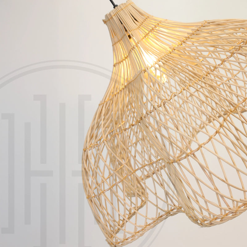 Lotus Bloom Bamboo Hanging Light