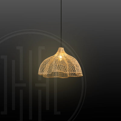 Lotus Bloom Bamboo Hanging Light