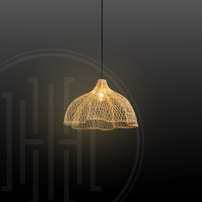 Lotus Bloom Bamboo Hanging Light