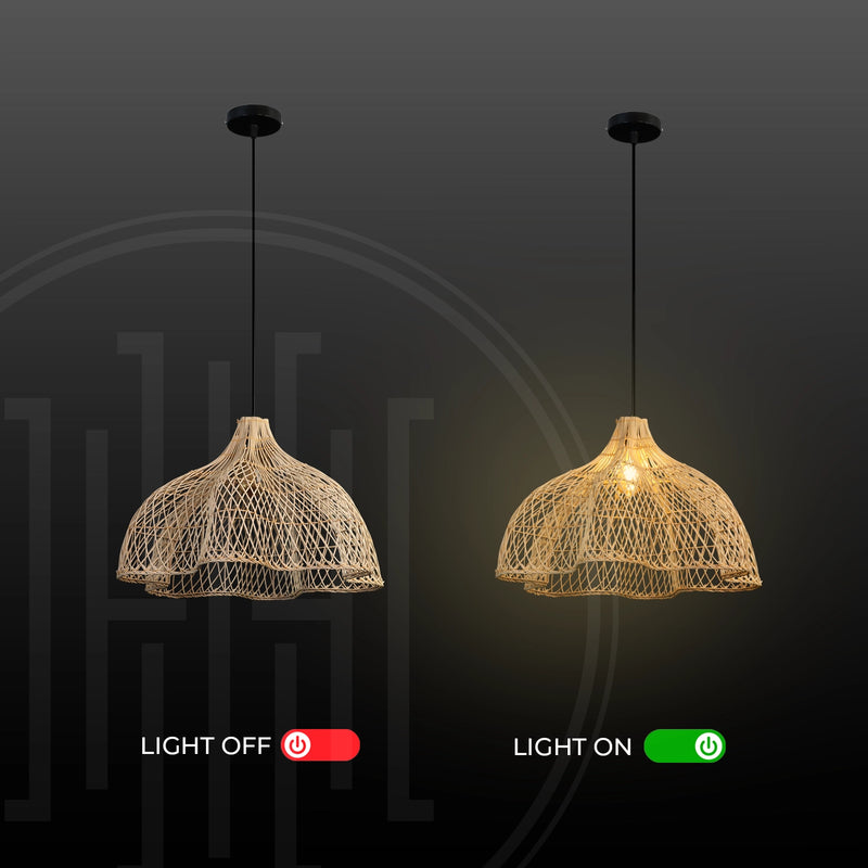 Lotus Bloom Bamboo Hanging Light