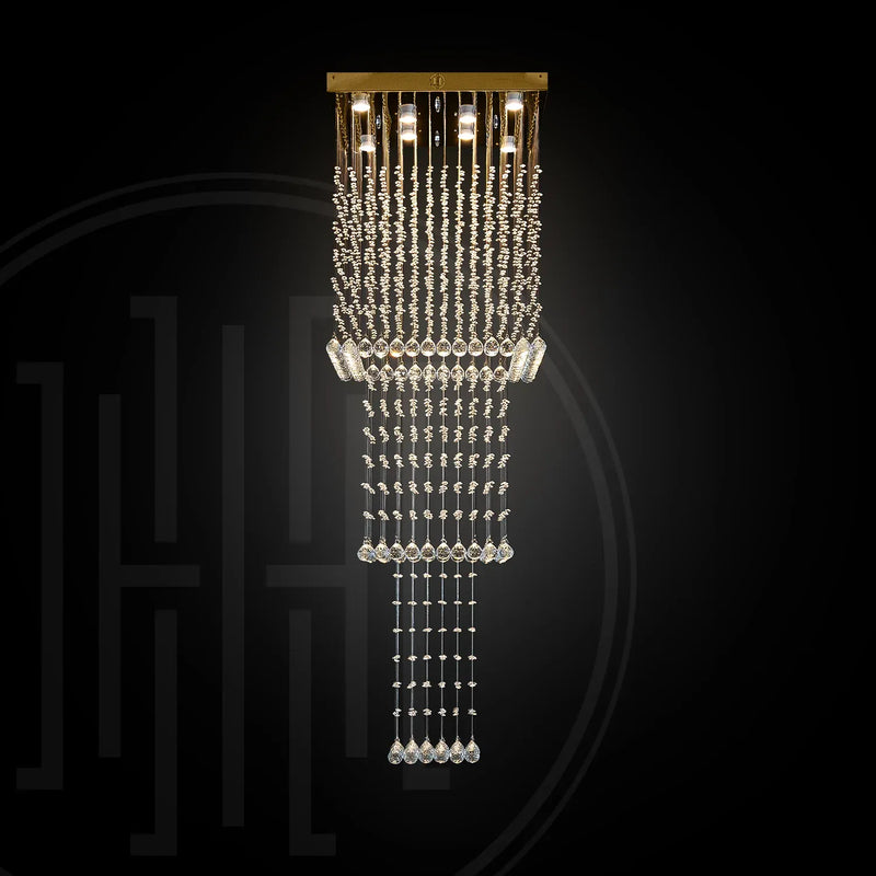 Magna Raindrop Long Crystal Chandelier