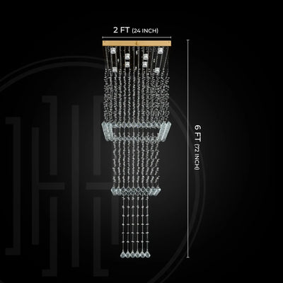 Magna Raindrop Long Crystal Chandelier