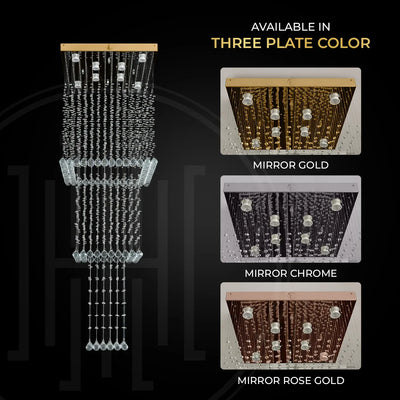 Magna Raindrop Long Crystal Chandelier