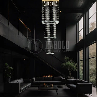 Magna Raindrop Long Crystal Chandelier