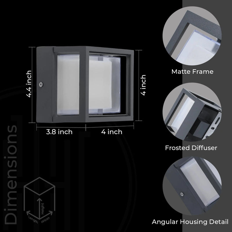 Modern Square Porch Led Outdoor Wall Facade Light
