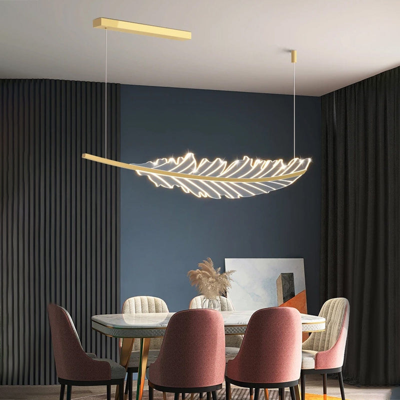 Acrylic Leaf Dining Chandelier