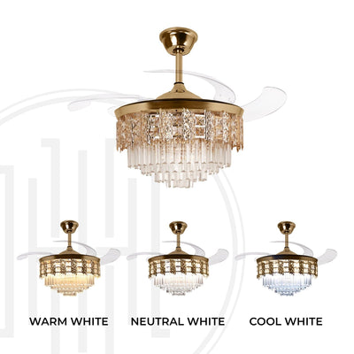 Cascade Dorée Chandelier Ceiling Fan with Remote Control