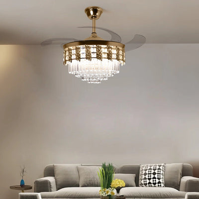 Cascade Dorée Chandelier Ceiling Fan with Remote Control