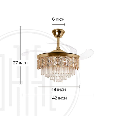 Cascade Dorée Chandelier Ceiling Fan with Remote Control