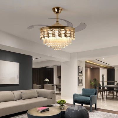 Cascade Dorée Chandelier Ceiling Fan with Remote Control