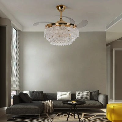 Florette Crystal Chandelier Fan with Remote Control