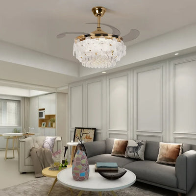 Florette Crystal Chandelier Fan with Remote Control