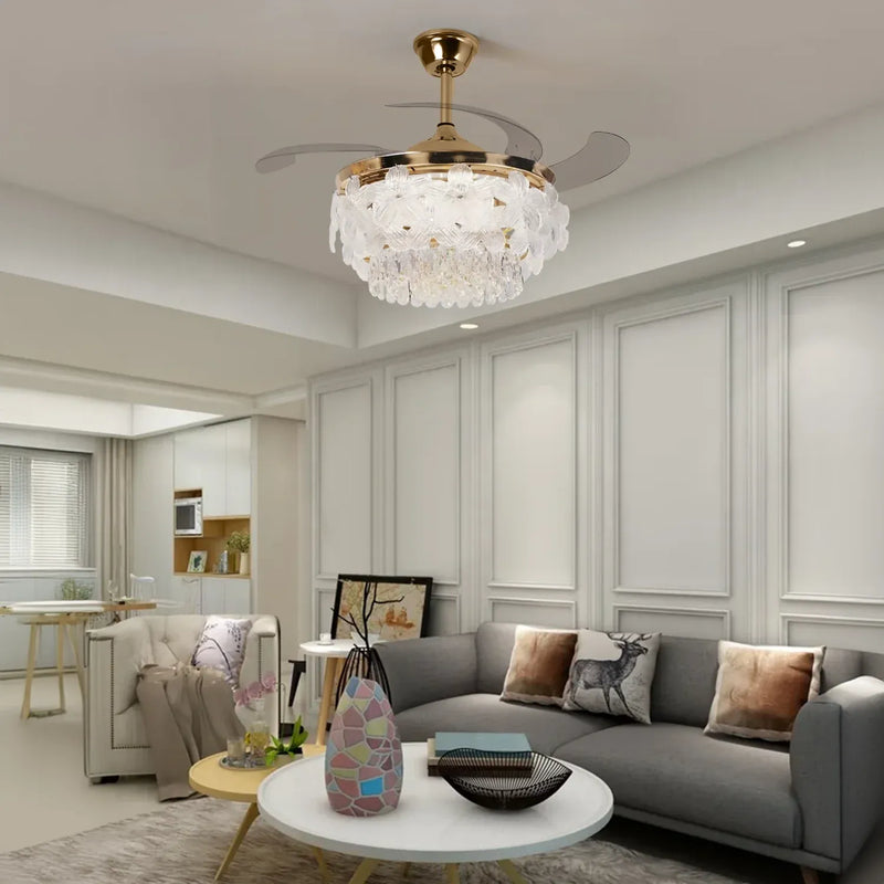 Florette Crystal Chandelier Fan with Remote Control