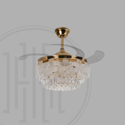 Florette Crystal Chandelier Fan with Remote Control
