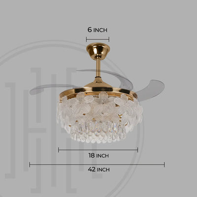Florette Crystal Chandelier Fan with Remote Control