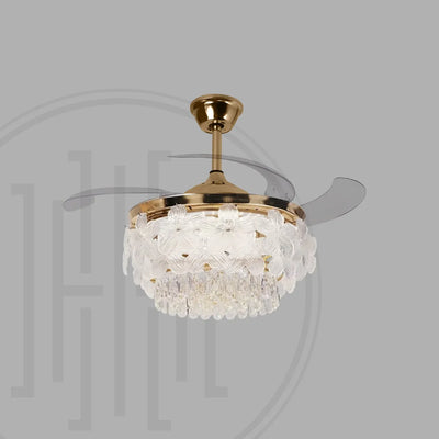 Florette Crystal Chandelier Fan with Remote Control