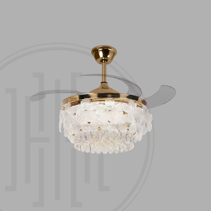 Florette Crystal Chandelier Fan with Remote Control