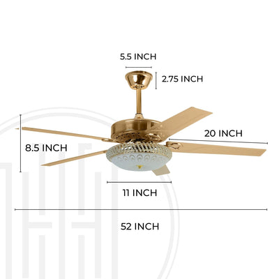 Golden Aura Chandelier Ceiling Fan