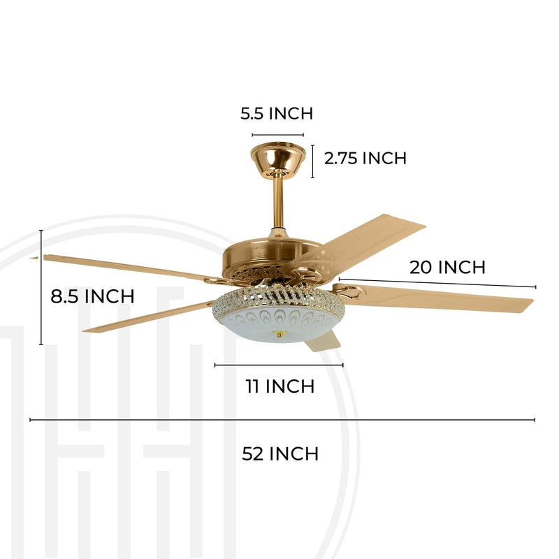 Golden Aura Chandelier Ceiling Fan