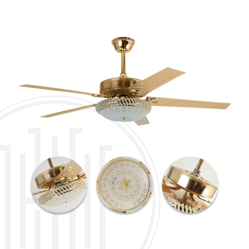 Golden Aura Chandelier Ceiling Fan