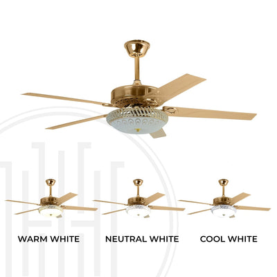 Golden Aura Chandelier Ceiling Fan