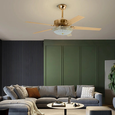 Golden Aura Chandelier Ceiling Fan