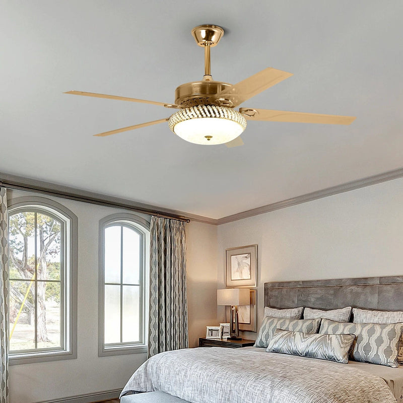 Golden Aura Chandelier Ceiling Fan