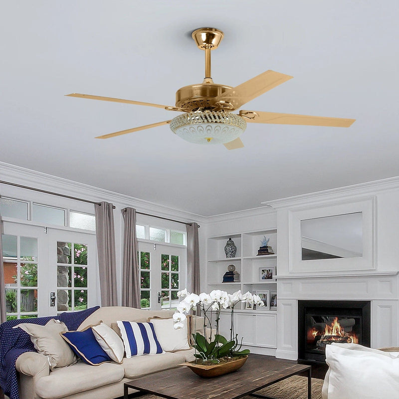 Golden Aura Chandelier Ceiling Fan