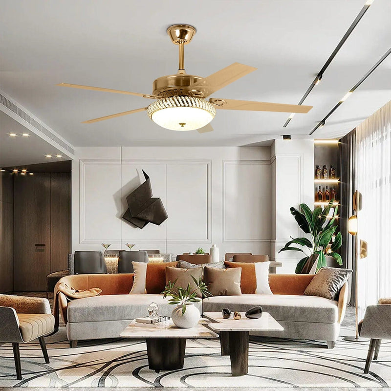 Golden Aura Chandelier Ceiling Fan