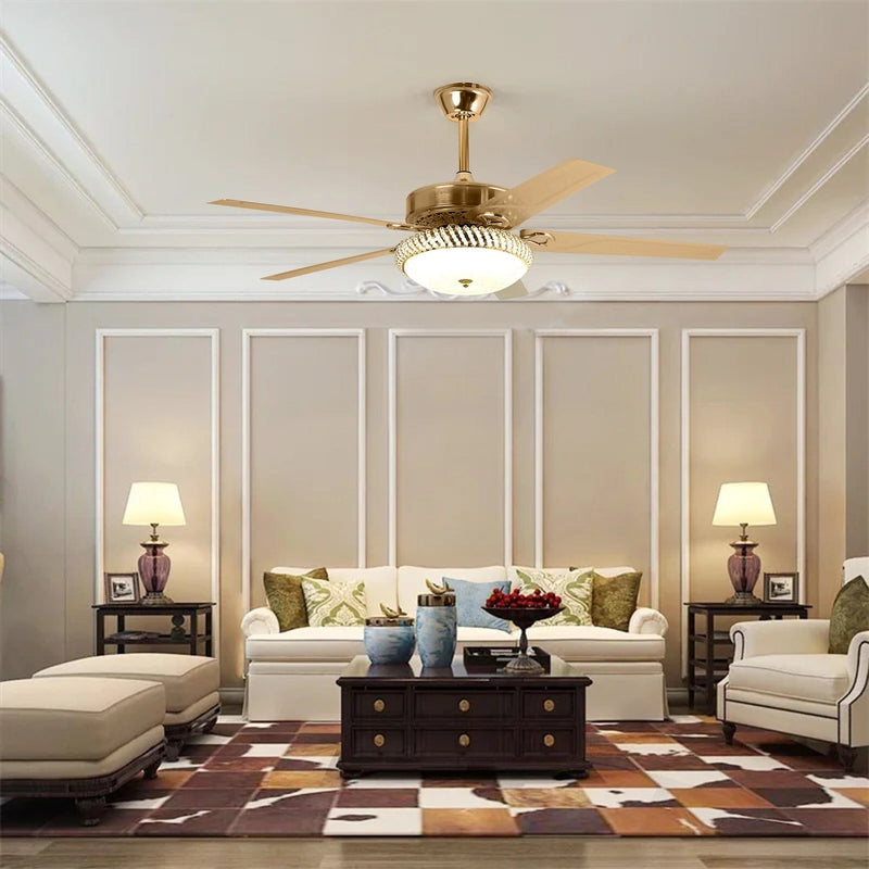 Golden Aura Chandelier Ceiling Fan