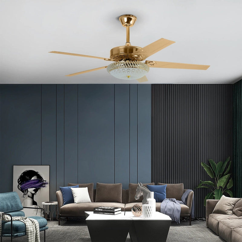 Golden Aura Chandelier Ceiling Fan