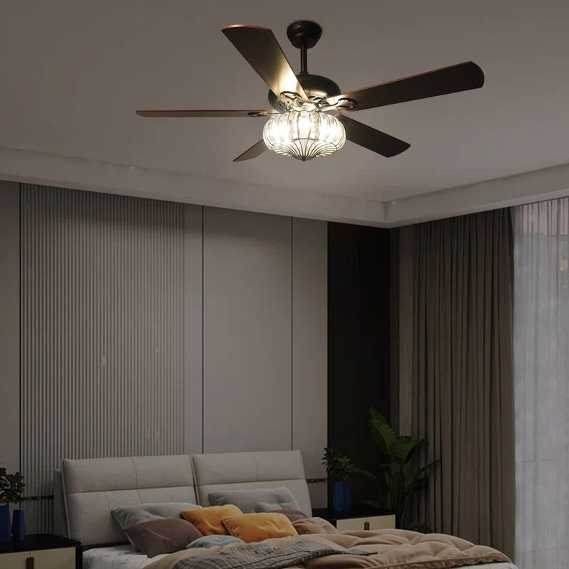 Woodland Crystal Chandelier Ceiling Fan with Remote Control